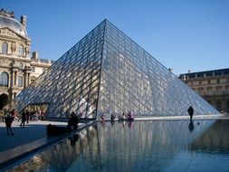 glass pyramid at the louvre museum in paris