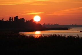 Baltic Sea, red Sunset