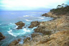panoramic view of the rocky coast in san francisco