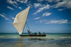 sailing boat at sea in zanzibar