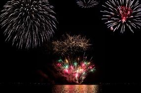 wonderful fireworks at night