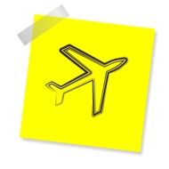 Clipart of Flying Aircraft on a sticker