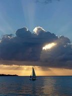 sailboat in the waters of the Caribbean