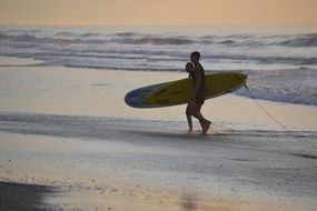 Surfing Sunset Surfers Beautiful