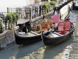 Beautiful Gondolas in Venice in Italy