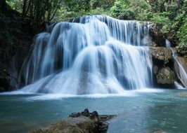 huay mae khamin waterfall as a landmark of thailand