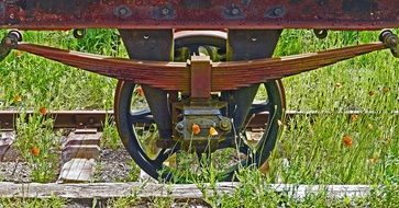 stainless ring on wooden road for trains