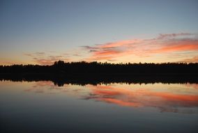 colorful sunset over a lake in finland