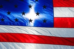 American Flag Sunlight