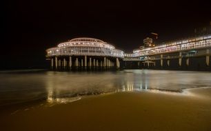 distant view of a restaurant on the coast of the spa town of Scheveningen