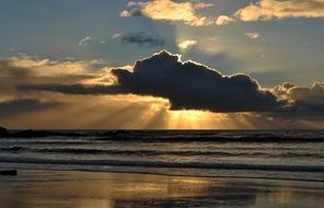 contrast of dark clouds and sunbeams