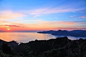 landscape of colorful Sunset over the Sea
