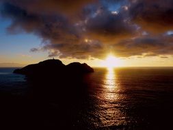 sunset on the horizon in Portosanto