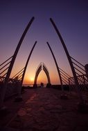 landscape of sunset over arches in taiwan