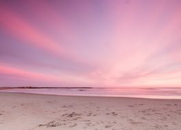 evening empty beach in france