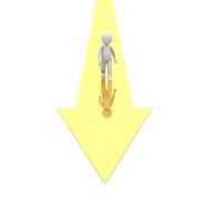 yellow arrow as a target of movement