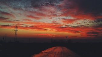 astonishing Orange Red clouds