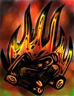 Sketch Wood Fire