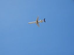 plane in the sky on a sunny day