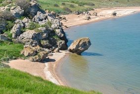 Big rocks on the beach in Crimea