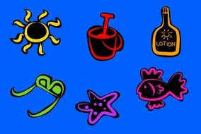 Objects Things Icons drawing