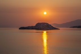 Beautiful sunshine above the Lesbos in Greece