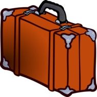 brown travel suitcases