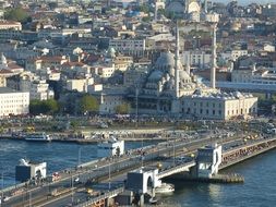 Cityscape of galata bridge in Istanbul