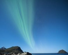 aurora borealis over lofoten islands