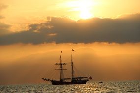 sailing boat in the Baltic Sea off the coast of Denmark