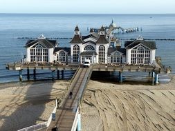 view from the beach of the sellin pier
