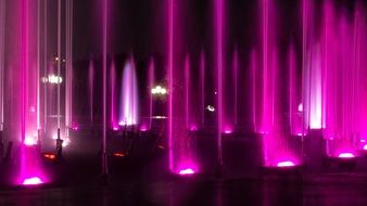 Colorful lights of the colorful fountain