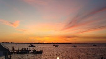 orange sunset over Key Largo