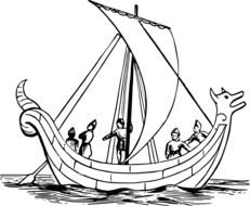 saxon boat in the ocean
