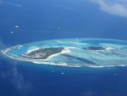 aerial view of maldives in indian ocean