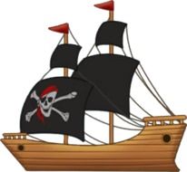 picture of a pirate ship on a white background