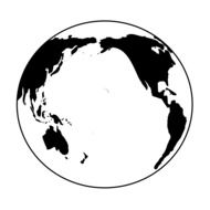 planet earth as a black and white graphic image