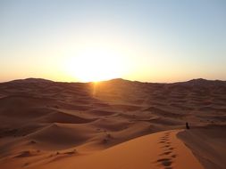 Beautiful Sahara dunes in light in Morocco