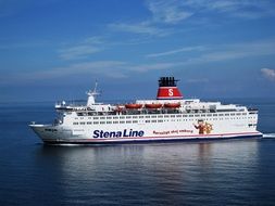 Stenafaehre Ferry ship in a sea