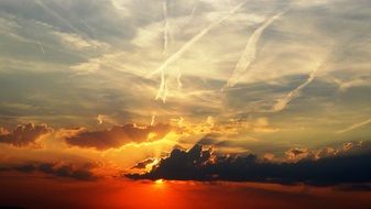 red-hot evening sky