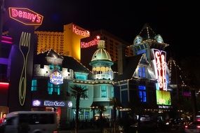 bright night illumination, usa, nevada, las vegas