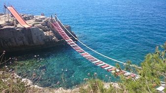 Wire Bridge Adratic Sea