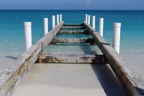 wooden bridge on the beach