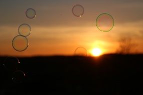 Soap Bubbles Sunset