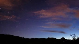 night over black silhouettes in tenerife
