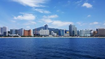 distant view of Haeundae Beach in the city of Busan