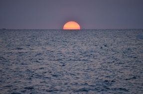 beautiful sea sunset in asia