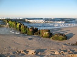 breakwater on the coast of the Baltic Sea