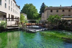 river in the village at Fontaine De Vaucluse