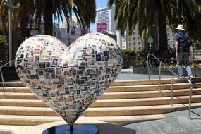 sculpture on union square, heart from photos, usa, california, San Francisco